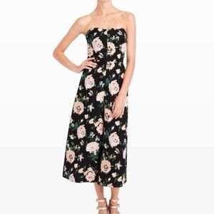 Club Monaco Daralis Floral Midi Wide Leg Strapless Jumpsuit